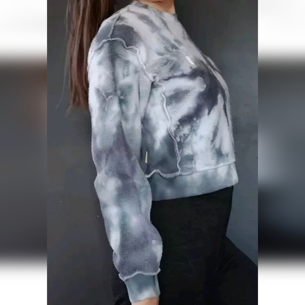 Yellow Label Co Tie Dye Relaxed Fit Cropped Sweatshirt Size XS